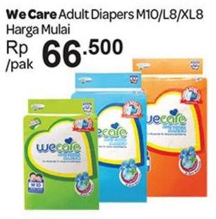 Promo Harga We Care Adult Diapers L8, M10, XL8  - Carrefour