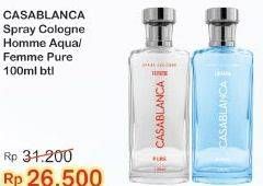 Promo Harga CASABLANCA Spray Cologne Glass Femme Pure, Homme Aqua 100 ml - Indomaret