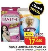 Promo Harga PANTY-O Ladies Disposable Panties/U-GIENE Shower Cup  - Superindo