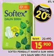Promo Harga Softex Daun Sirih Wing 23cm 20 pcs - Superindo