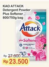 Promo Harga Attack Detergent Powder Plus Softener 800 gr - Indomaret