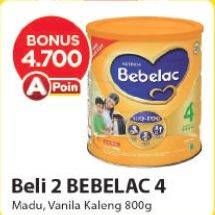 Promo Harga BEBELAC 4 Susu Pertumbuhan Madu, Vanila 800 gr - Alfamart