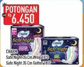 Promo Harga Charm Safe Night Gathers 35cm, Wing 35cm 18 pcs - Hypermart