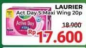 Promo Harga Laurier Active Day Super Maxi Wing 20 pcs - Alfamidi