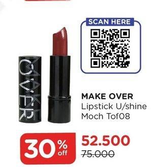 Promo Harga MAKE OVER Lipstick U Shine Moch TOF08  - Watsons