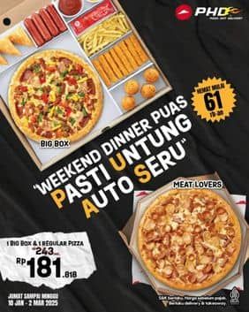 Promo Harga 1 Big Box & 1 Regular Pizza  - Pizza Hut