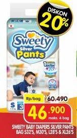 Promo Harga Sweety Silver Pants L28, M30, XL26, S32 26 pcs - Superindo