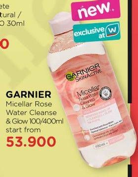 Promo Harga Micellar Rose Water Cleanse & Glow 100/400ml  - Watsons