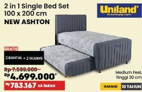 Promo Harga Uniland New Ashton 2 in 1 Super Single Bed Set  - COURTS