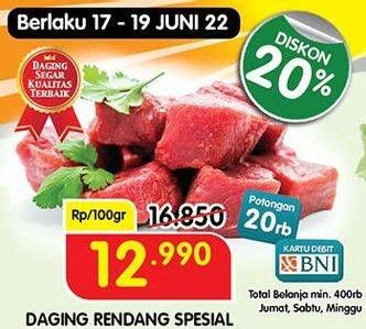 Promo Harga Daging Rendang Sapi Spesial per 100 gr - Superindo