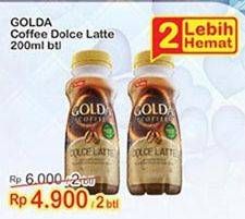 Promo Harga GOLDA Coffee Drink Dolce Latte per 2 botol 200 ml - Indomaret