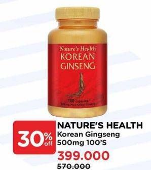 Promo Harga Naturs Health Korean Gingseng 500 ml - Watsons