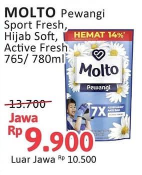 Promo Harga Molto Pewangi Sports Fresh, Hijab Soft Fresh, Active Fresh 780 ml - Alfamidi