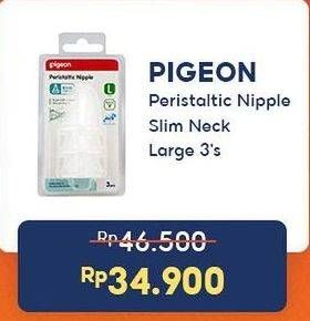 Promo Harga Pigeon Peristaltic Nipple Slim Neck L 3 pcs - Indomaret
