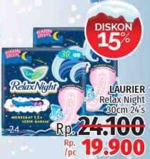 Promo Harga Laurier Relax Night 30cm 24 pcs - LotteMart