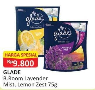 Promo Harga GLADE Bathroom Lavender Mist, Lemon Zest 75 gr - Alfamart