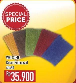 Promo Harga Welcome Keset Embossed 40 X 60 Cm  - Hypermart