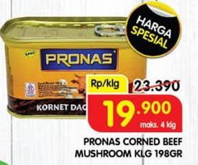 Promo Harga Pronas Corned Beef Jamur 198 gr - Superindo