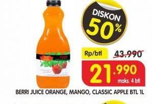 Promo Harga BERRI Juice Mango, Orange, Classic Apple 1 ltr - Superindo