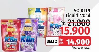 Promo Harga SO KLIN Liquid Detergent 750 ml - LotteMart