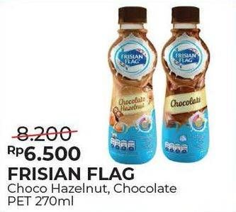 Promo Harga FRISIAN FLAG Susu UHT Botol Chocolate, Chocolate Hazelnut 270 ml - Alfamart