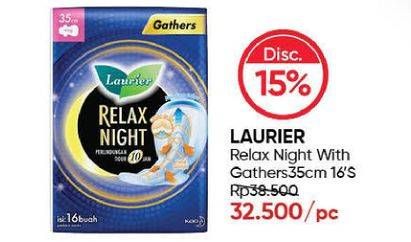 Promo Harga Laurier Relax Night Gathers 35cm 16 pcs - Guardian