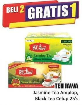 Promo Harga Teh Jawa Teh Celup Jasmine Tea Dengan Amplop, Black Tea per 25 pcs 2 gr - Hari Hari