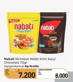 Promo Harga Nabati Bites Richeese, Richoco 115 gr - Carrefour