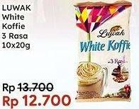 Promo Harga Luwak White Koffie 3 Rasa per 10 sachet 20 gr - Indomaret