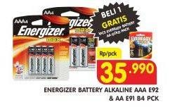 Promo Harga ENERGIZER Battery Alkaline AAA E92, AA E91 4 pcs - Superindo