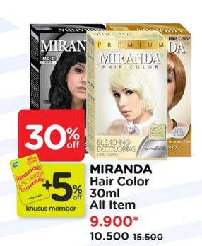 Promo Harga Miranda Hair Color All Variants 30 ml - Watsons