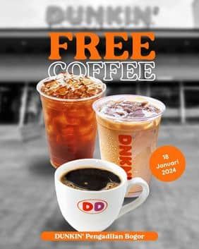 Promo Harga Free Coffee  - Dunkin Donuts