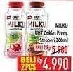 Promo Harga Milku Susu UHT Cokelat Premium, Stroberi 200 ml - Hypermart