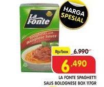 Promo Harga LA FONTE Spaghetti Instant Bolognese Sauce 117 gr - Superindo