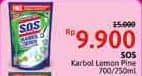Promo Harga SOS Karbol Wangi Lemon Pine 750 ml - Alfamidi