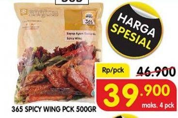 Promo Harga 365 Spicy Wing 500 gr - Superindo