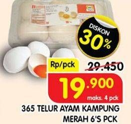 Promo Harga 365 Telur Ayam Kampung Merah 6 pcs - Superindo