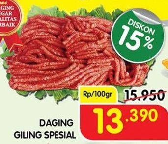 Promo Harga Daging Giling Sapi Spesial per 100 gr - Superindo