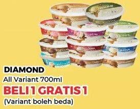 Promo Harga Diamond Ice Cream All Variants 700 ml - Yogya