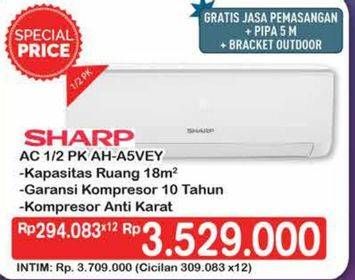 Promo Harga SHARP AH-A5VEY | AC 1/2PK  - Hypermart