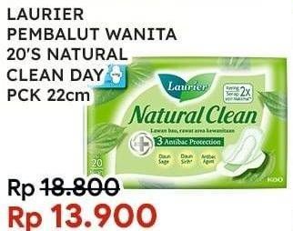 Promo Harga Laurier Natural Clean Wing 22cm 20 pcs - Indomaret