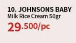 Promo Harga Johnsons Baby Cream Milk Rice 50 gr - Guardian