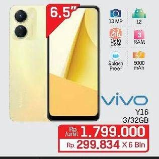 Promo Harga Vivo Y16 Smartphone 3+32 GB  - Lotte Grosir