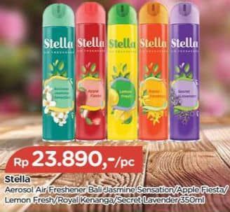 Promo Harga Stella Aerosol Jasmine, Apple, Lemon, Cananga Lullaby, Lavender 400 ml - TIP TOP