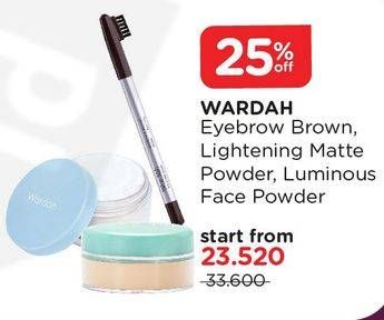 Promo Harga WARDAH Eyebrow Brown/ Lightening Matte Powder/ Luminous Face Powder  - Watsons