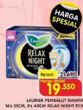 Promo Harga Laurier Relax Night Gathers 35cm, Gathers 35cm, Gathers 40cm 8 pcs - Superindo