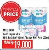 Promo Harga Mitu Baby Ganti Popok/Milk Bath/Sabun 2 in 1  - Hypermart
