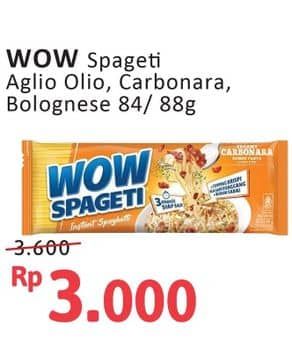 Promo Harga WOW Spageti Aglio Olio, Cream Carbonara, Meaty Bolognese 75 gr - Alfamidi