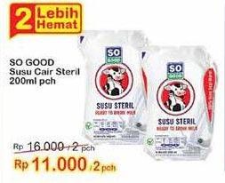 Promo Harga So Good Susu Steril 200 ml - Indomaret