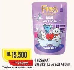 Promo Harga Fres & Natural Body Wash Dessert Collection BT21 Love Yourself 400 ml - Alfamart